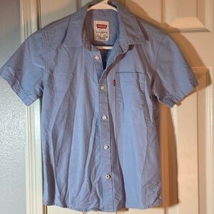 Levi's Boys Size 8 Light Blue Denim Casual Button-front Shirt